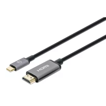 Kabel Manhattan USB-C na HDMI, 4K@60Hz, 2m, czarny, męski na męski, trzyletnia gwarancja, odpowiednik CDP2HD2MBNL
