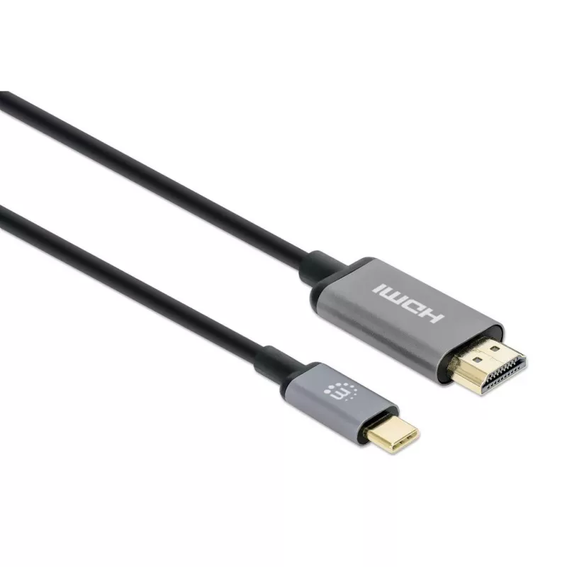 Kabel Manhattan USB-C na HDMI, 4K@60Hz, 2m, czarny, męski na męski, trzyletnia gwarancja, odpowiednik CDP2HD2MBNL