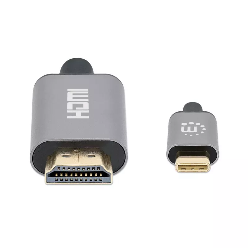 Kabel Manhattan USB-C na HDMI, 4K@60Hz, 2m, czarny, męski na męski, trzyletnia gwarancja, odpowiednik CDP2HD2MBNL