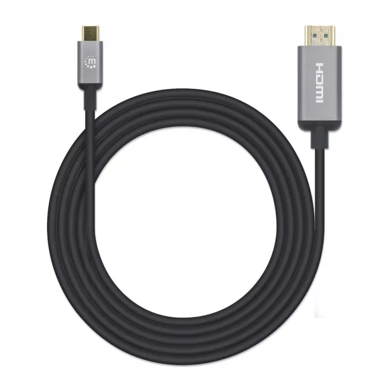 Kabel Manhattan USB-C na HDMI, 4K@60Hz, 2m, czarny, męski na męski, trzyletnia gwarancja, odpowiednik CDP2HD2MBNL