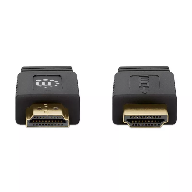 Kabel Manhattan HDMI z Ethernetem (płaski), 4K@60Hz (Premium High Speed), 5m, męski na męski, czarny, Ultra HD 4k x 2k, w pełni ekranowany, pozłacane styki, dożywotnia gwarancja