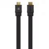 Kabel Manhattan HDMI z Ethernetem (płaski), 4K@60Hz (Premium High Speed), 5m, męski na męski, czarny, Ultra HD 4k x 2k, w pełni ekranowany, pozłacane styki, dożywotnia gwarancja