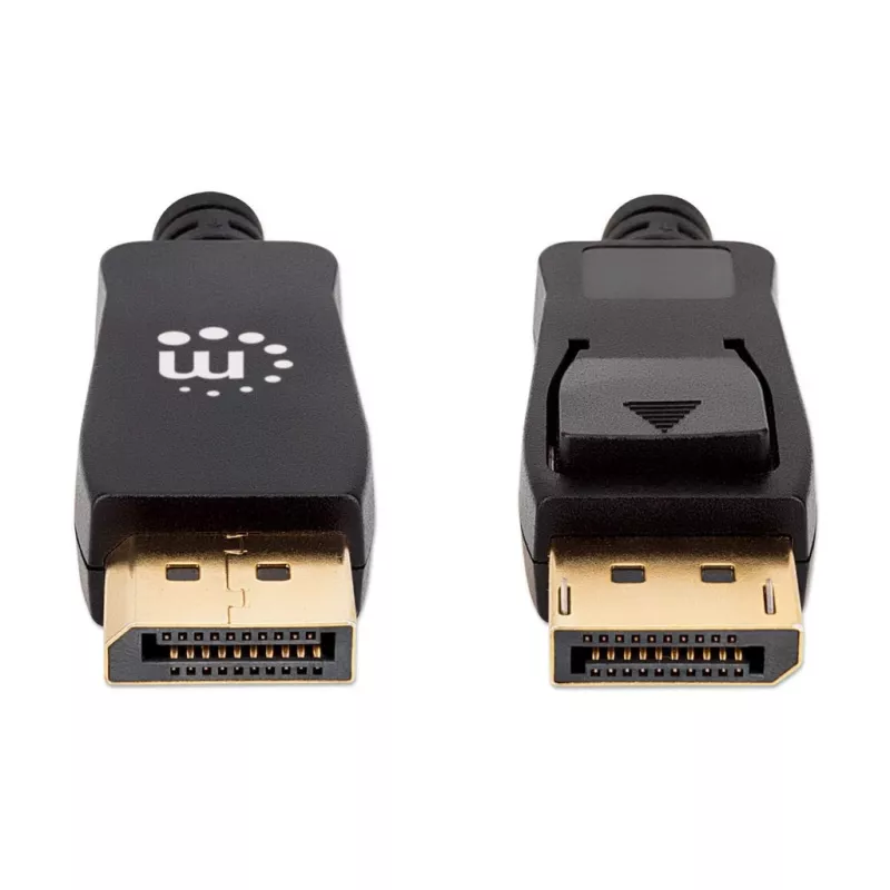 Kabel Manhattan DisplayPort 1.4, 8K@60 Hz, 3 m, kabel w oplocie, wtyk męski na wtyk męski, z zatrzaskami, w pełni ekranowany, czarny, dożywotnia gwarancja, odpowiednik DP14MM3M