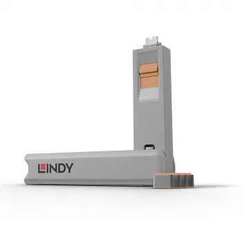 Klucz do blokady portu Lindy USB Type C Port Blocker Key 4 blokady pomarańczowe