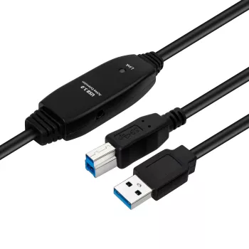 Aktywny kabel USB 3.2 Gen 1 A-B MicroConnect 10 m, czarny, USB A na USB B