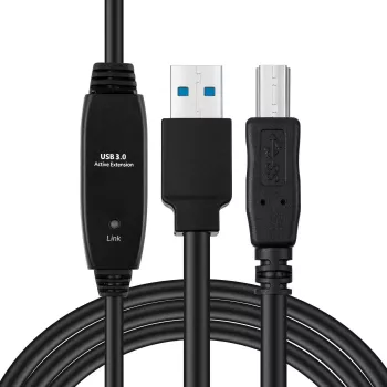 Aktywny kabel USB 3.2 Gen 1 A-B MicroConnect 10 m, czarny, USB A na USB B