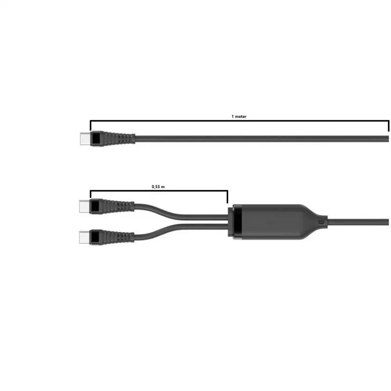 Microconnect MC-2XUSBC-100W kabel USB USB 2.0 1 m USB C Czarny