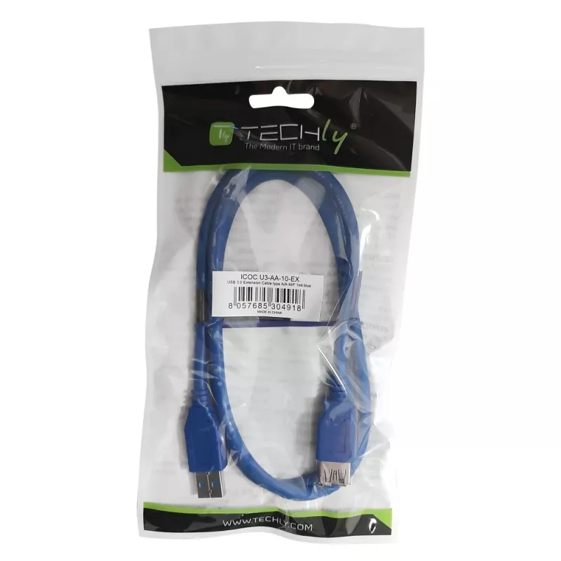 Techly Przedłużacz USB 3.0 Typ A męski / Typ A żeński 3m niebieski ICOC U3-AA-30-EX