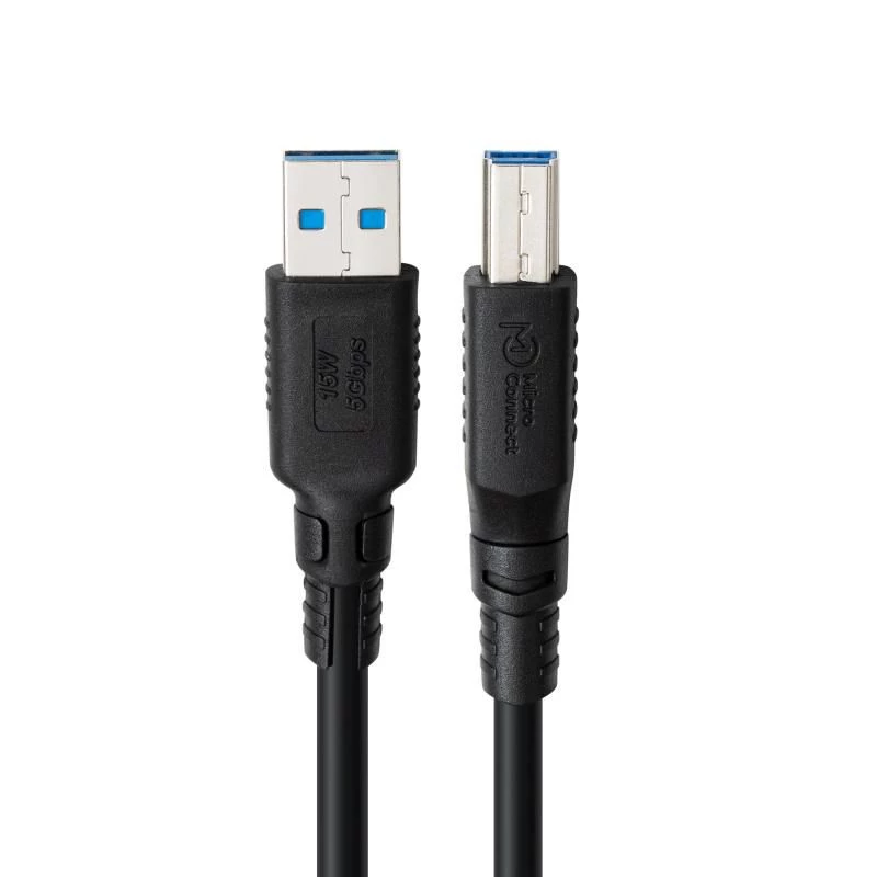 Kabel USB A–B MicroConnect USB3.0AB2B‑LSZH 2 m, USB 3.2 Gen 1 (Micro-B/B), bezhalogenowy niskodymny