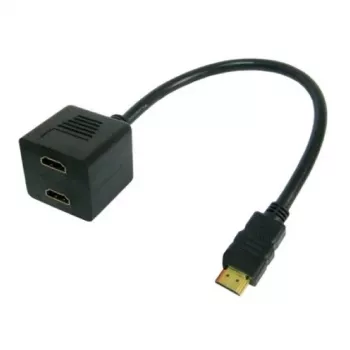 Techly ICOC-HDMI-F-002 kabel HDMI 0,3 m HDMI Typ A (Standard) 2 x HDMI Typ A (Standard) Czarny