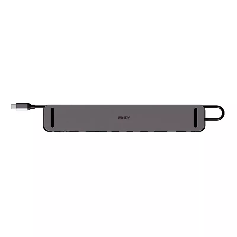 Lindy DST-Mini XT 810, USB-C Laptop Mini Docking Station with Single Display (8K) or Dual Display (4K60) and 100W Pass-Through Charging