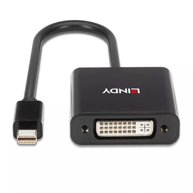 Lindy Mini DisplayPort do DVI, aktywny konwerter, 0,16 m, czarny