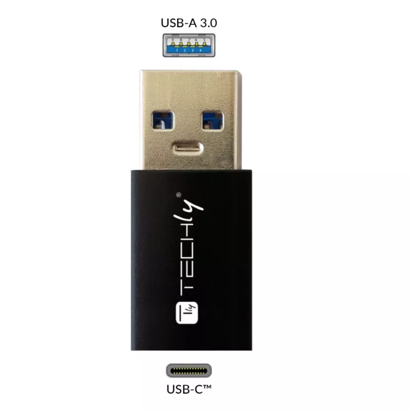 Adapter USB Techly IADAP USB3-AFT USB A na USB C Czarny