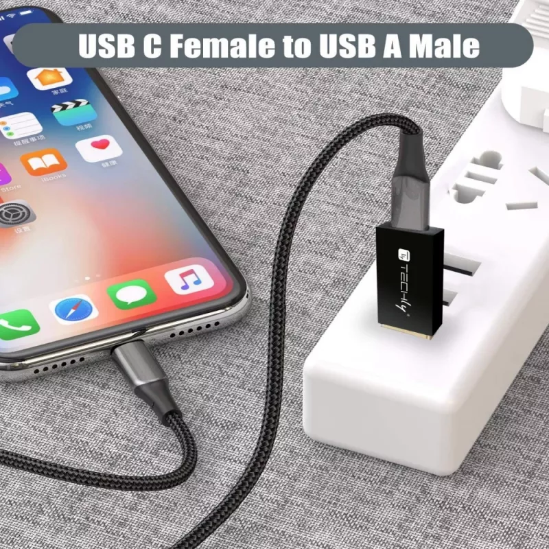 Adapter USB Techly IADAP USB3-AFT USB A na USB C Czarny