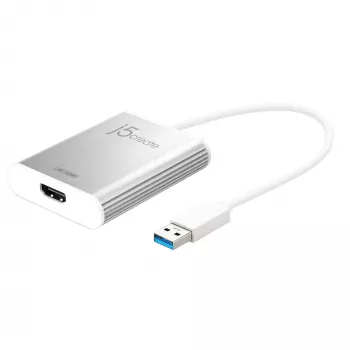 Adapter wyświetlacza j5create JUA354 USB 3.0 na 4K HDMI Srebrny