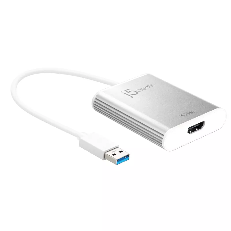 Adapter wyświetlacza j5create JUA354 USB 3.0 na 4K HDMI Srebrny