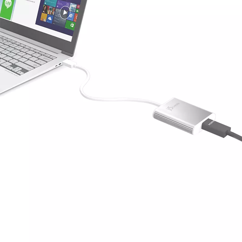 Adapter wyświetlacza j5create JUA354 USB 3.0 na 4K HDMI Srebrny