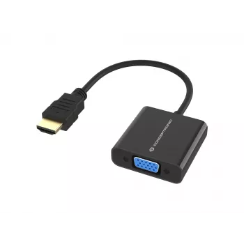 Conceptronic ABBY20B Adapter HDMI na VGA, 0,25 m, HDMI Typ A (Standard), VGA (D-Sub), Męski, Żeński, Prosty