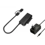 Adapter Conceptronic ABBY21B USB 3.0 SATA z zasilaczem, dyski 2,5 cala/3,5 cala SATA HDD/SSD, kabel 2-w-1 USB C/A