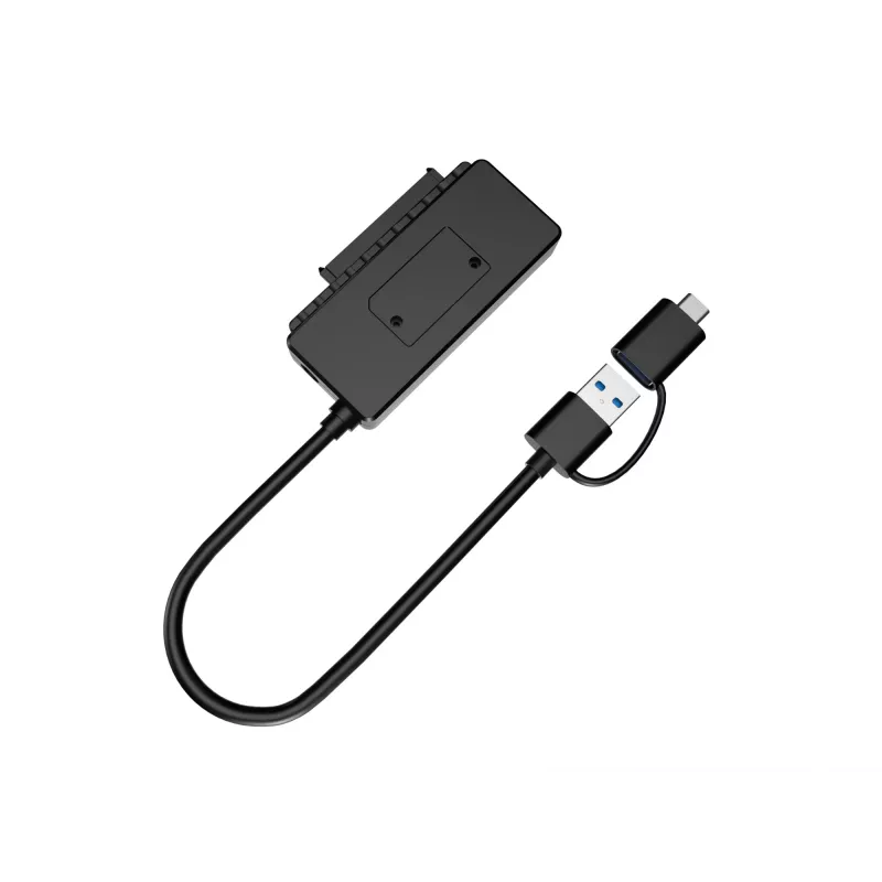 Adapter Conceptronic ABBY21B USB 3.0 SATA z zasilaczem, dyski 2,5 cala/3,5 cala SATA HDD/SSD, kabel 2-w-1 USB C/A