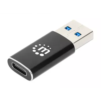 Manhattan Adapter USB-C na USB-A, żeński na męski, 10 Gb/s (USB 3.2 Gen2 aka USB 3.1), SuperSpeed+ USB, czarny, dożywotnia gwarancja