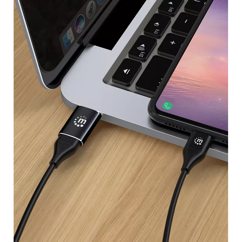 Manhattan Adapter USB-C na USB-A, żeński na męski, 10 Gb/s (USB 3.2 Gen2 aka USB 3.1), SuperSpeed+ USB, czarny, dożywotnia gwarancja