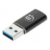 Manhattan Adapter USB-C na USB-A, żeński na męski, 10 Gb/s (USB 3.2 Gen2 aka USB 3.1), SuperSpeed+ USB, czarny, dożywotnia gwarancja
