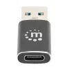 Manhattan Adapter USB-C na USB-A, żeński na męski, 10 Gb/s (USB 3.2 Gen2 aka USB 3.1), SuperSpeed+ USB, czarny, dożywotnia gwarancja
