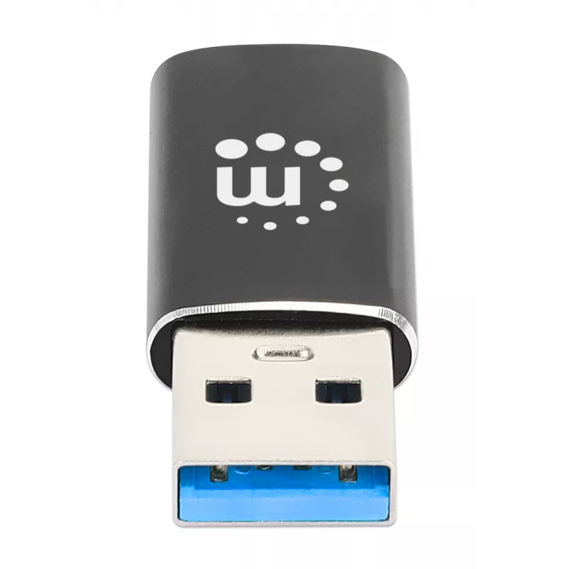 Manhattan Adapter USB-C na USB-A, żeński na męski, 10 Gb/s (USB 3.2 Gen2 aka USB 3.1), SuperSpeed+ USB, czarny, dożywotnia gwarancja