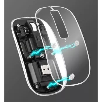 Mysz bezprzewodowa Manhattan Transparent ładowalna USB