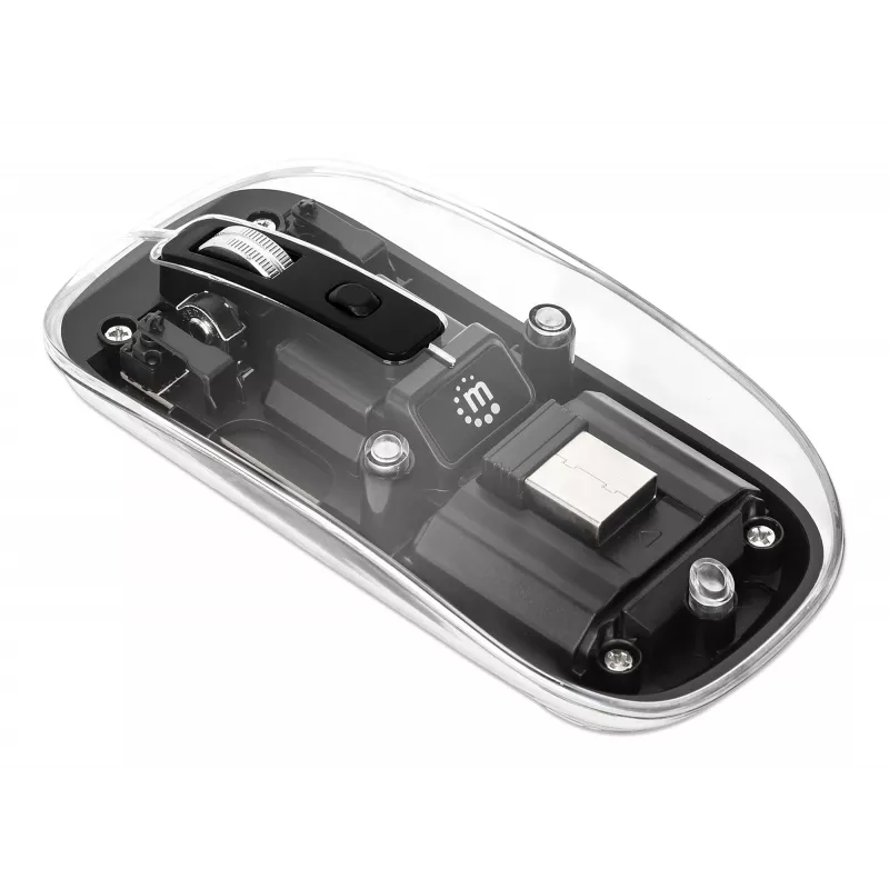 Mysz bezprzewodowa Manhattan Transparent ładowalna USB