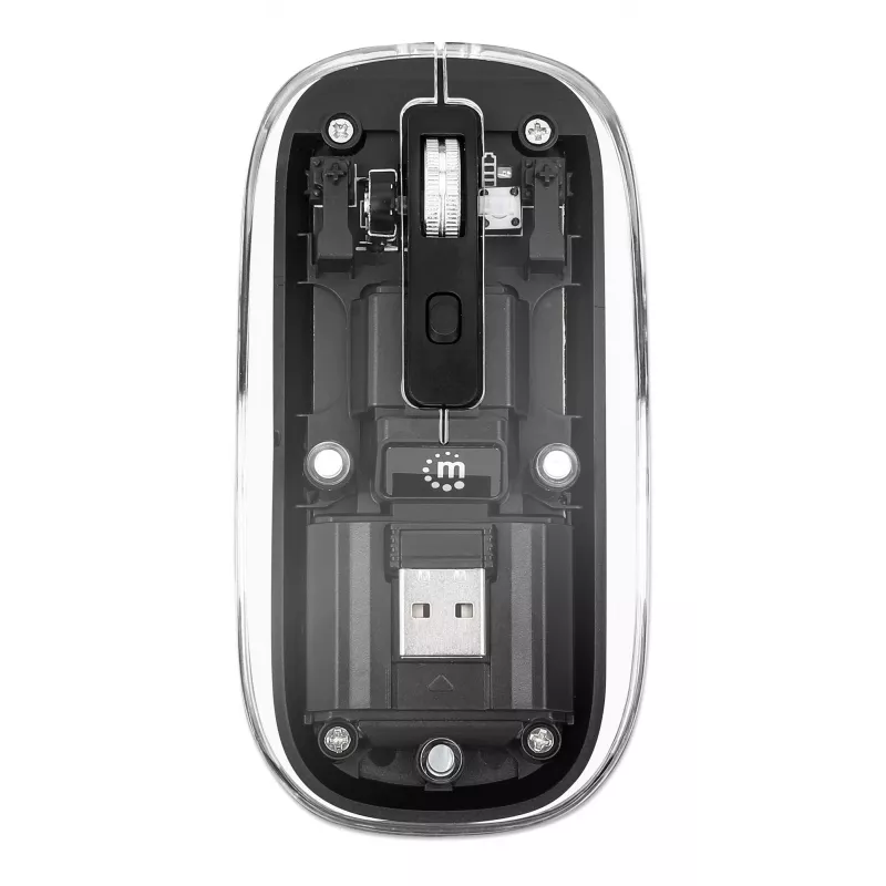 Mysz bezprzewodowa Manhattan Transparent ładowalna USB