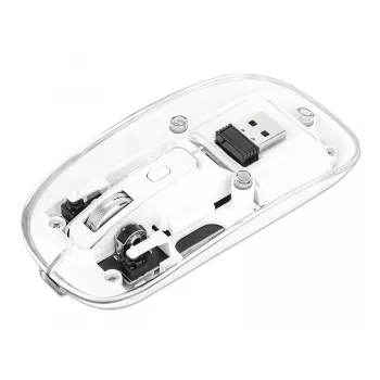 Mysz Manhattan przezroczysta ładowalna bezprzewodowa USB