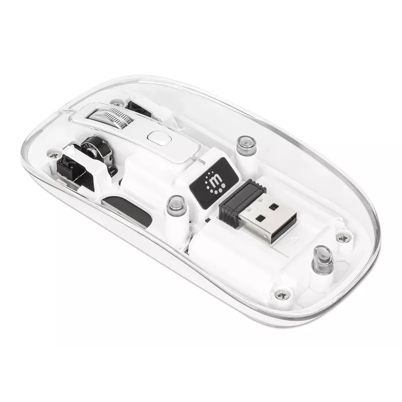 Mysz Manhattan przezroczysta ładowalna bezprzewodowa USB