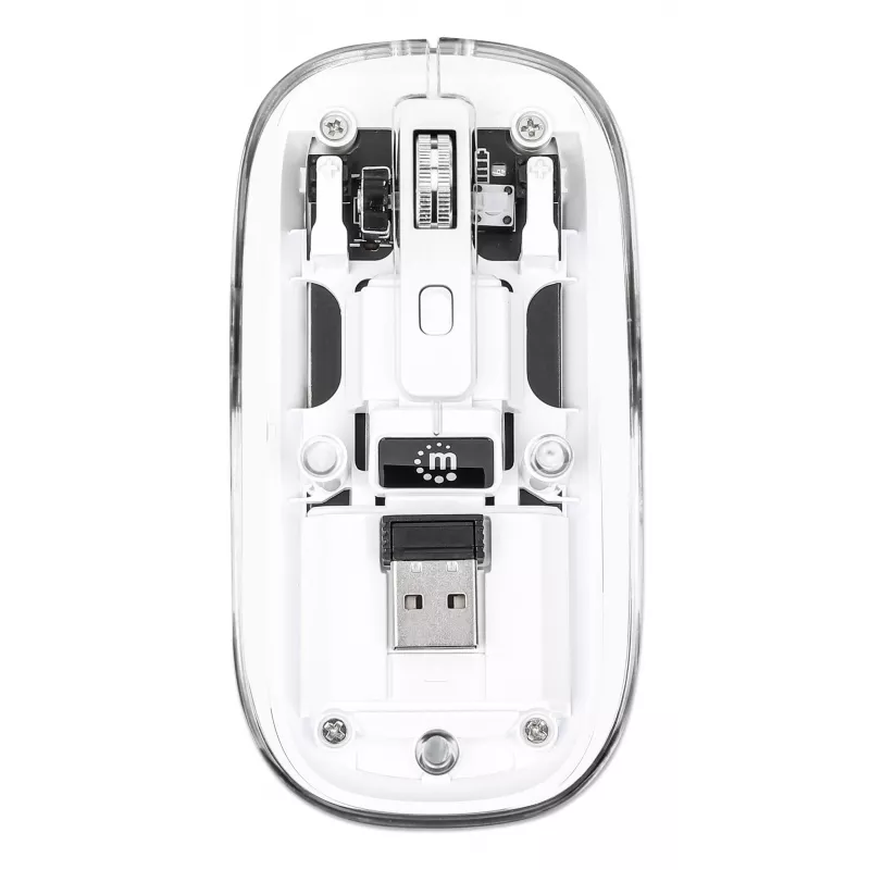 Mysz Manhattan przezroczysta ładowalna bezprzewodowa USB