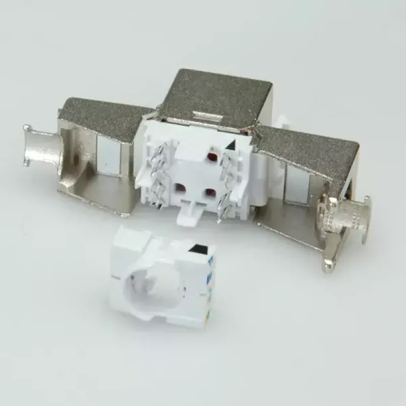 Keystone Jack ROLINE Cat.6a RJ-45 Shielded Toolless cienki srebrny