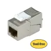 Keystone Jack ROLINE Cat.6a RJ-45 Shielded Toolless cienki srebrny