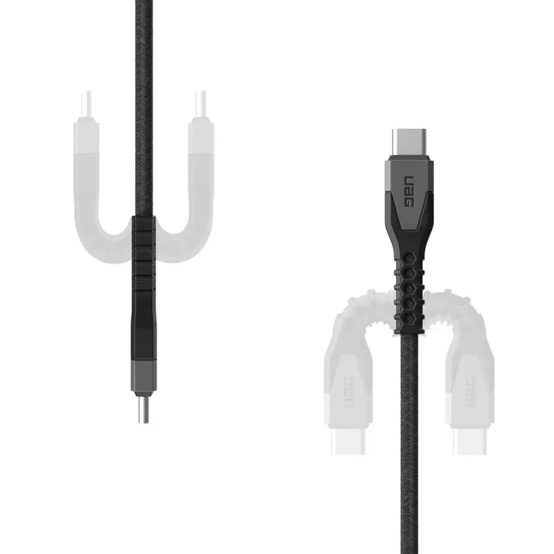 Kabel zasilający USB-C na USB-C EATON Urban Armor Gear Kevlar Core 1,5 m, USB 2.0, czarno-szary