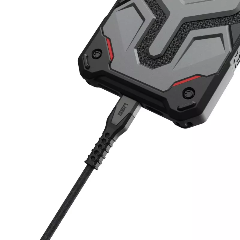 Kabel zasilający USB-C na USB-C EATON Urban Armor Gear Kevlar Core 1,5 m, USB 2.0, czarno-szary