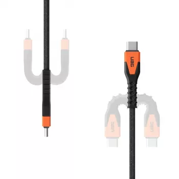 Kabel zasilający USB-C do USB-C Eaton 1,5 m — rdzeń Kevlar, USB 2.0, czarno-pomarańczowy