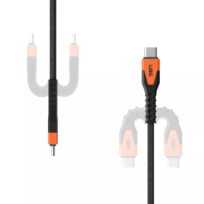Kabel zasilający USB-C do USB-C Eaton 1,5 m — rdzeń Kevlar, USB 2.0, czarno-pomarańczowy