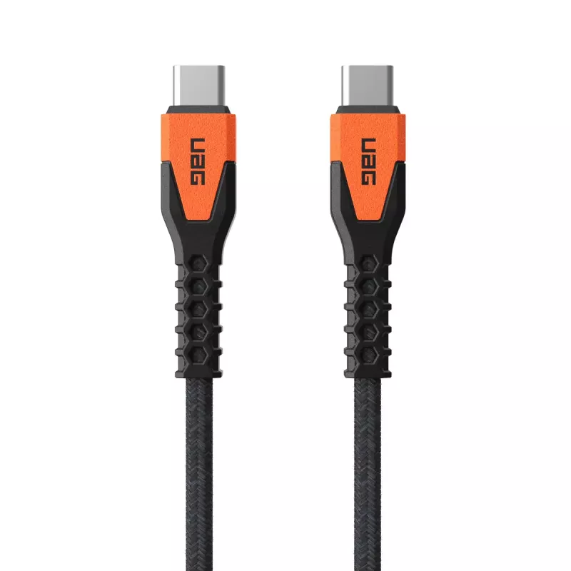 Kabel zasilający USB-C do USB-C Eaton 1,5 m — rdzeń Kevlar, USB 2.0, czarno-pomarańczowy