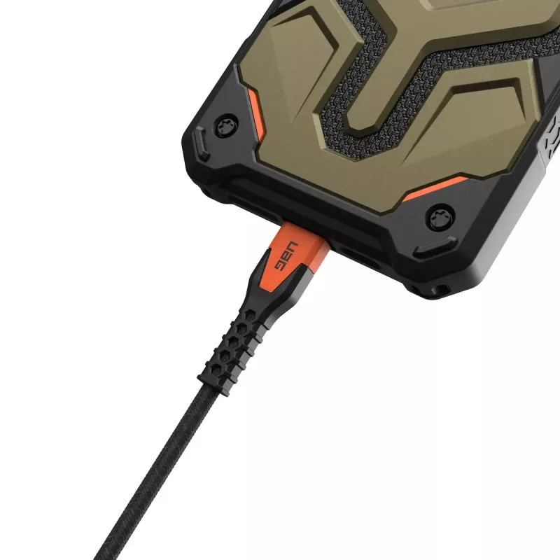 Kabel zasilający USB-C do USB-C Eaton 1,5 m — rdzeń Kevlar, USB 2.0, czarno-pomarańczowy