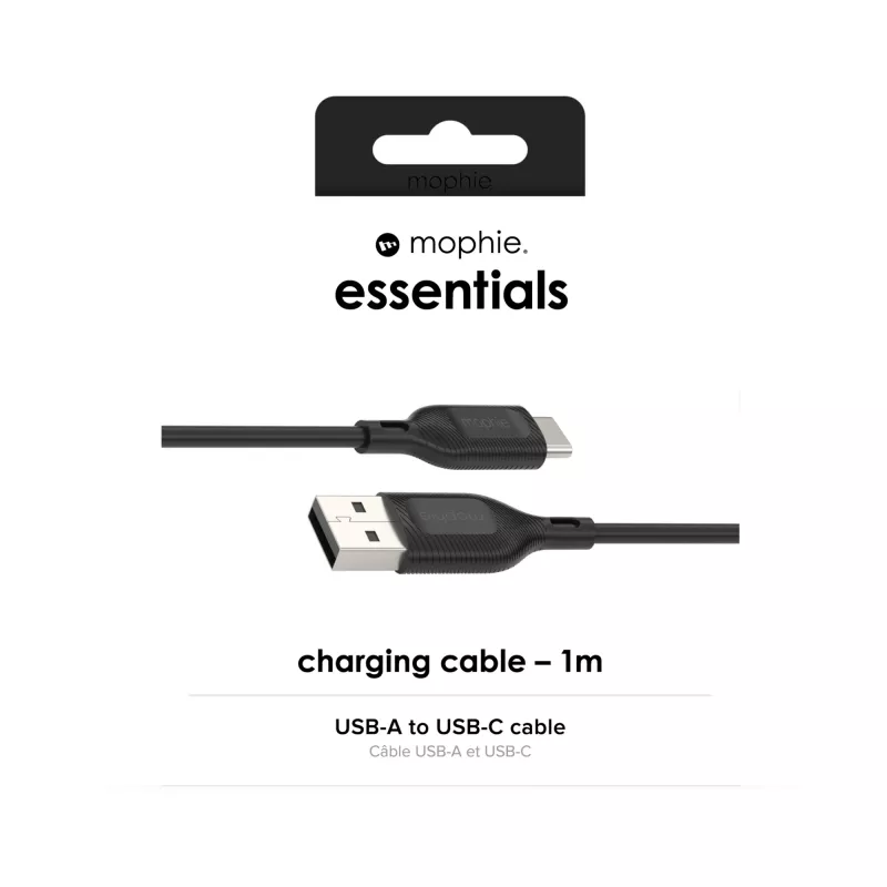 Kabel ładujący mophie essentials | Kabel USB 1M USB 2.0 USB A – USB C Czarny