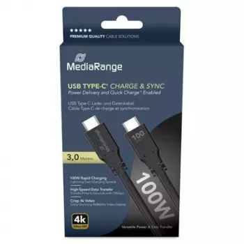 Kabel USB MediaRange MRCS218 3 m USB 3.2 Gen 1 USB C Czarny