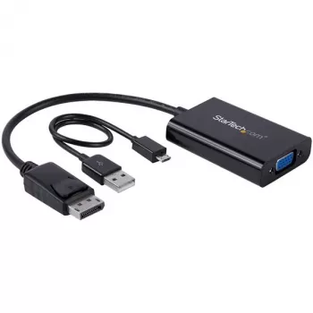 StarTech.com Adapter DisplayPort na VGA z audio, 0,184 m, 1920 x 1200 pikseli, 1080p, Czarny, Aktywny konwerter wideo, 0 - 70 °C