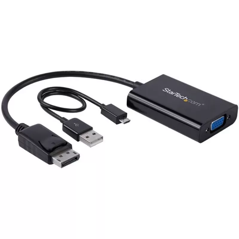 StarTech.com Adapter DisplayPort na VGA z audio, 0,184 m, 1920 x 1200 pikseli, 1080p, Czarny, Aktywny konwerter wideo, 0 - 70 °C