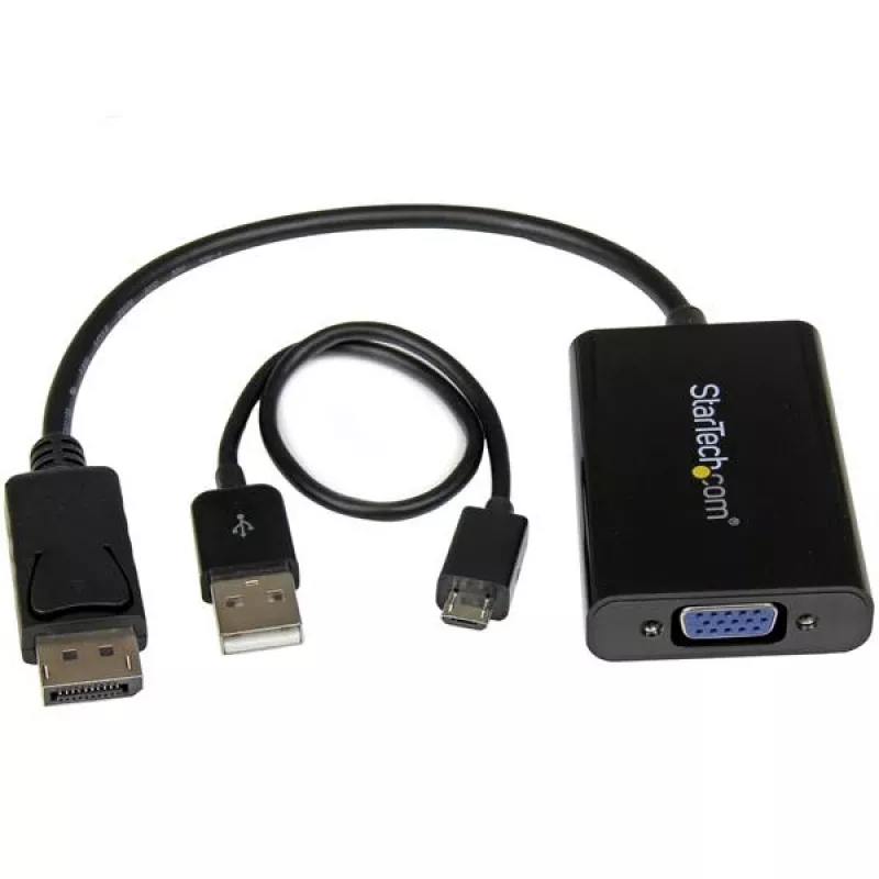 StarTech.com Adapter DisplayPort na VGA z audio, 0,184 m, 1920 x 1200 pikseli, 1080p, Czarny, Aktywny konwerter wideo, 0 - 70 °C