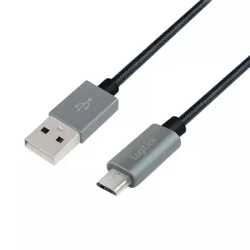 Kabel USB LogiLink CU0132 1m USB A Micro-USB A szary