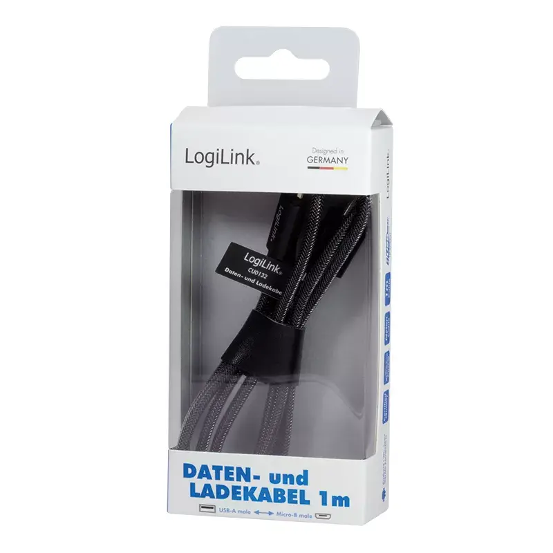 Kabel USB LogiLink CU0132 1m USB A Micro-USB A szary
